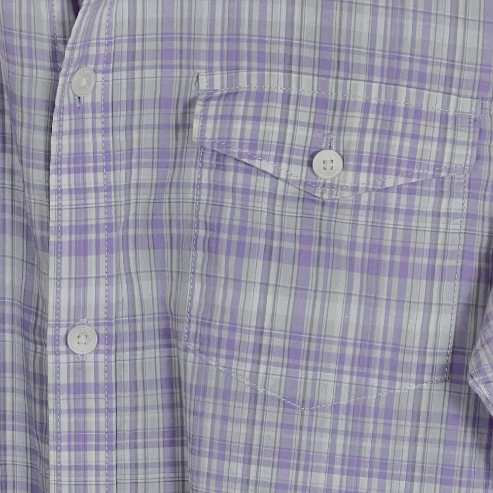 Calvin Klein Oxford Style Checked Woman's Cotton Button Down Shirt Size Medium - Picture 5 of 7